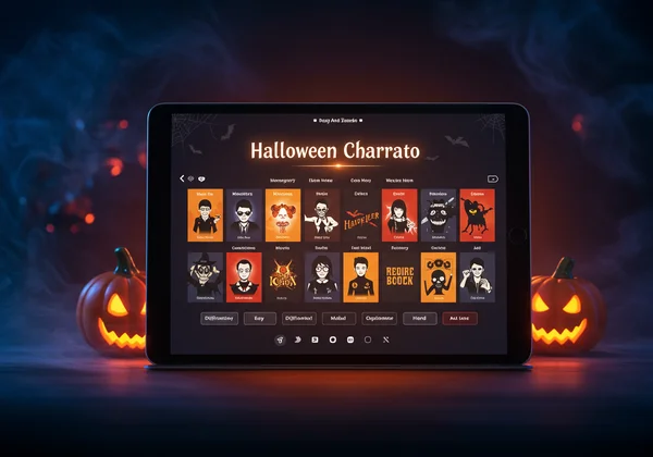 Interfaz del generador de charadas de Halloween con ideas espeluznantes